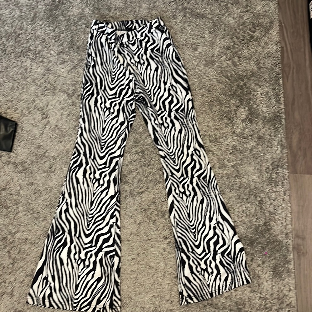 Zebra Print Flare Pants